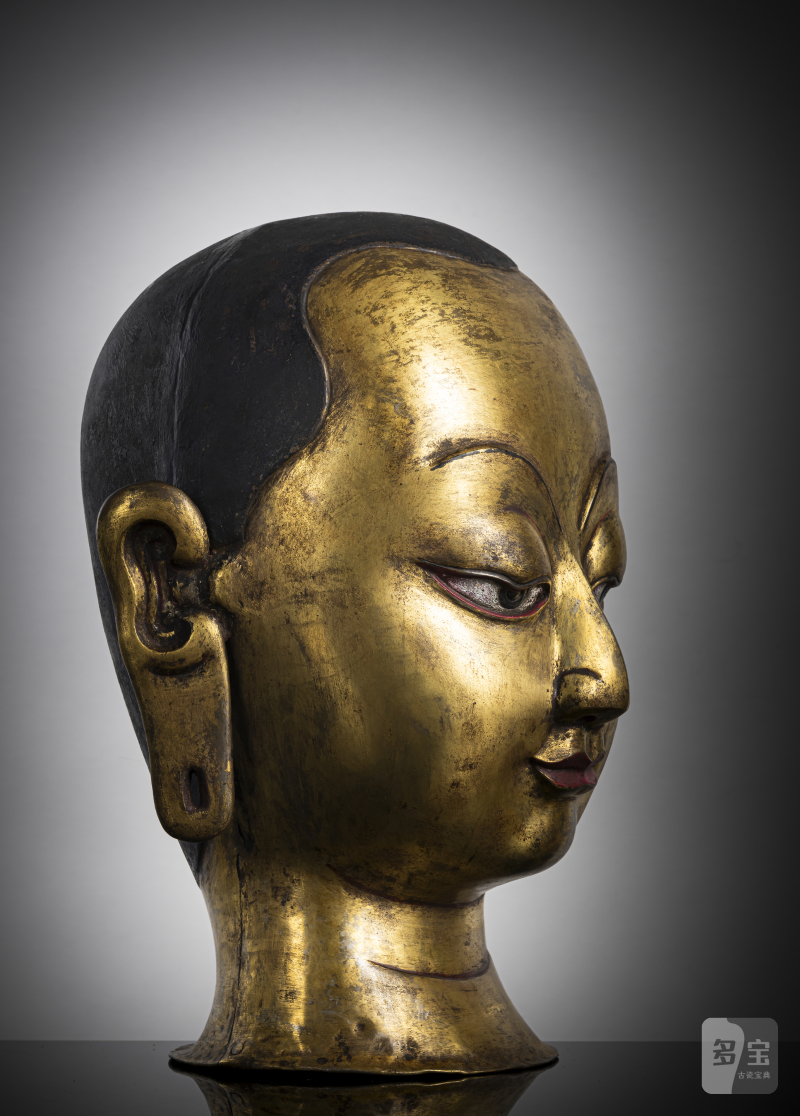 A RARE EMBOSSED COPPER RITUAL HEAD - 图2
